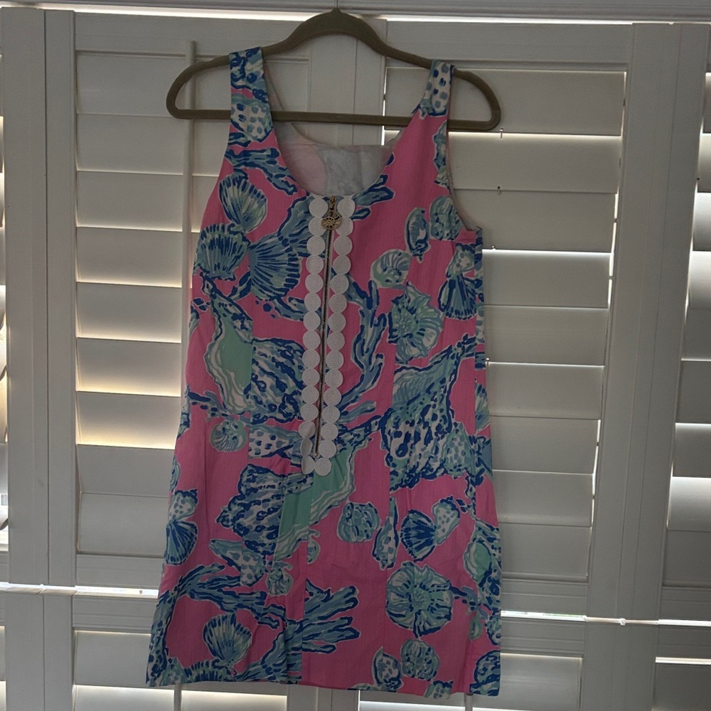 Lilly Pulitzer Pink Shell-Print Sleeveless Shift Dress